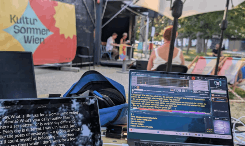 Sprachpilot Live-Untertitelung und Übersetzung Setup beim Kultursommer Wien 2026