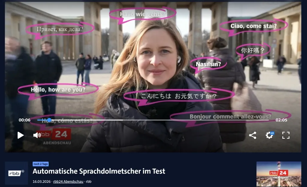 rbb 24 Abendschau: Automatische Sprachdolmetscher im Test
